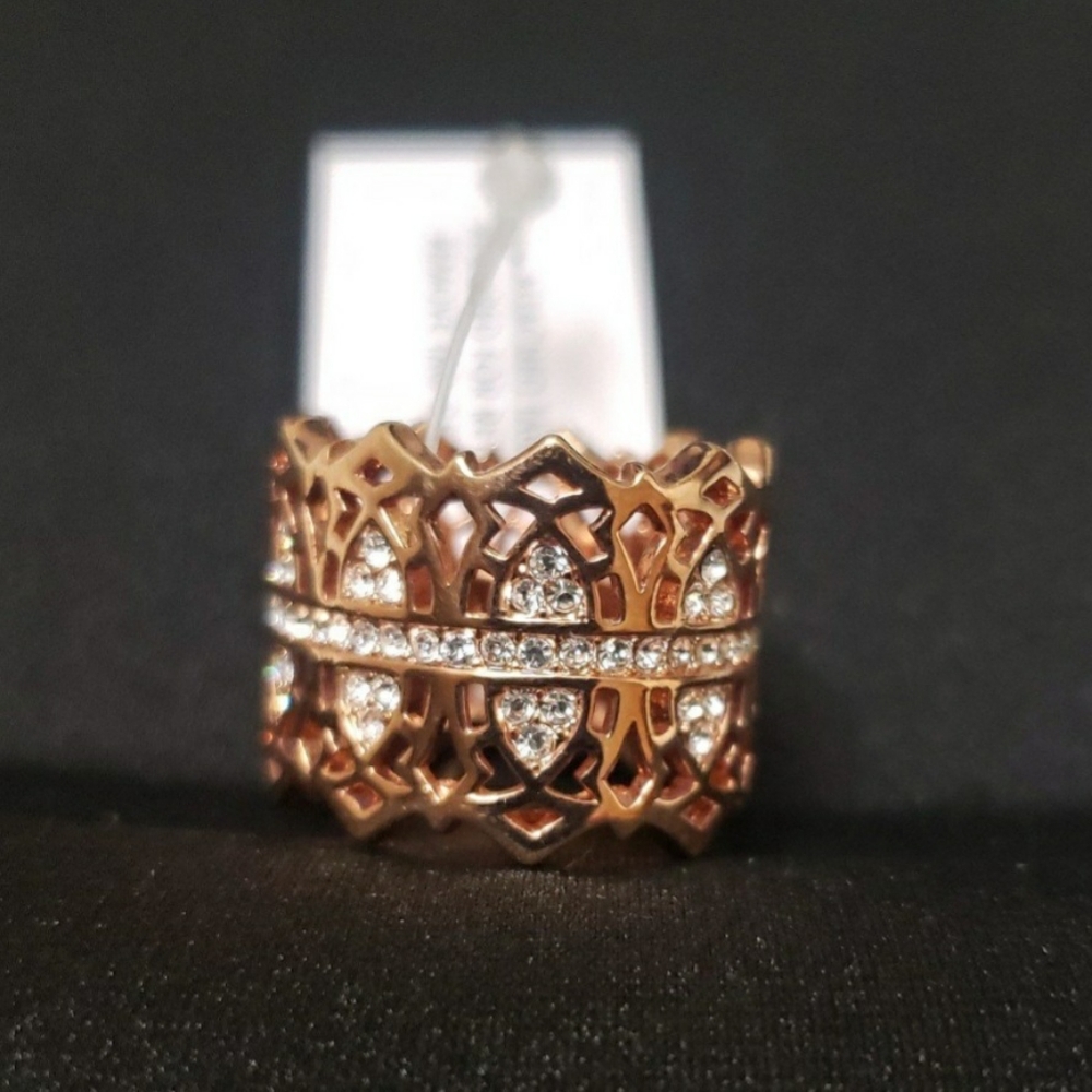 Baublebar Rose Gold Mini Rhinestone Ring, NWT
